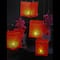 LED Flickering Garden Lantern Candles & Pink Orchids Canvas Wall Art